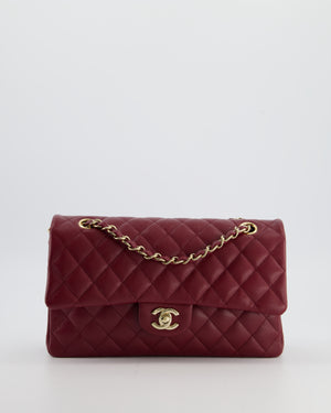 *HOT* Chanel Rouge Classic Medium Double Flap Bag in Caviar Leather with Champagne Gold Hardware
