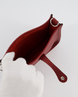 Hermès Mini Evelyne Bag in Rouge H in Clemence Leather with Palladium Hardware