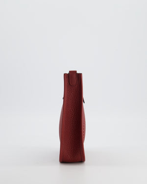 Hermès Mini Evelyne Bag in Rouge H in Clemence Leather with Palladium Hardware
