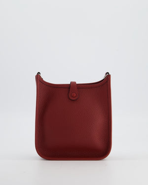 Hermès Mini Evelyne Bag in Rouge H in Clemence Leather with Palladium Hardware