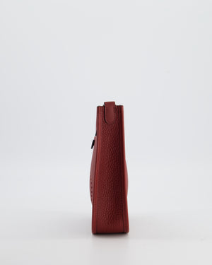 Hermès Mini Evelyne Bag in Rouge H in Clemence Leather with Palladium Hardware