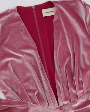 Alexandre Vauthier Pink Velour Asymmetric Mini Dress Size FR 42 (UK 14)