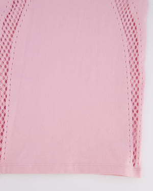 Mugler Light Pink Long Sleeved Mini Dress with Perforated Details Size US 2 (UK 6) RRP £500