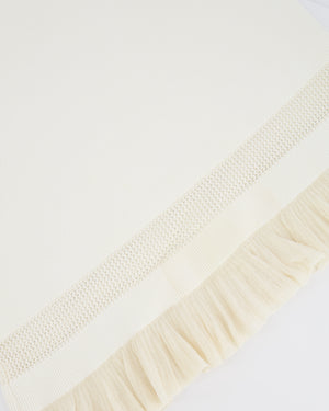 Alaïa White Ribbed Sleeveless Mini Dress with Knit and Frill Details Size FR 38 (UK 10)