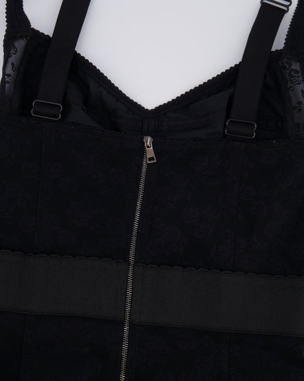 Dolce & Gabbana Black Lace Sleeveless Dress with Rose Embroidery Details Size IT 40 (UK 8)