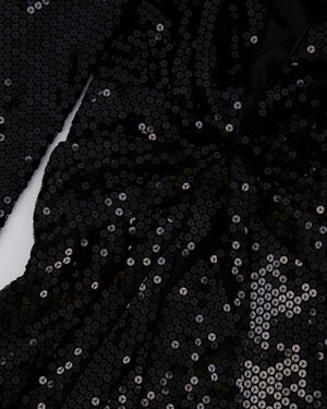 Tom Ford Black Sequin Embellished Mini Dress with Cut Outs and Draped Belt Detail Size IT 38 (UK 6)