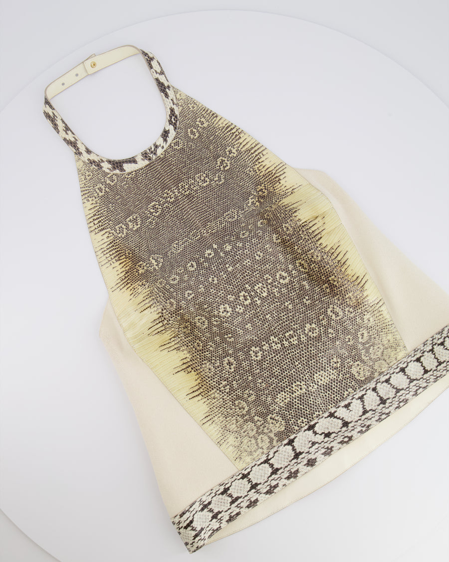 Salvatore Ferragamo Cream Lizard and Snake Lambskin Backless Top Size IT 40 (UK 8)