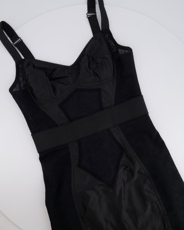 Dolce & Gabbana Black Lace Sleeveless Dress with Rose Embroidery Details Size IT 40 (UK 8)