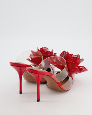 Alaïa Red Fleur Patent Leather Mules Size EU 39