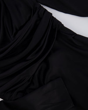 Dolce & Gabbana Black Silk Draped Long Sleeved Mini Dress Size IT 42 (UK 10)
