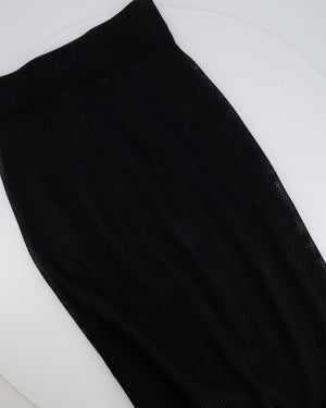 Dolce & Gabbana Black Mesh Pencil Midi Skirt Size IT 40 (UK 8)