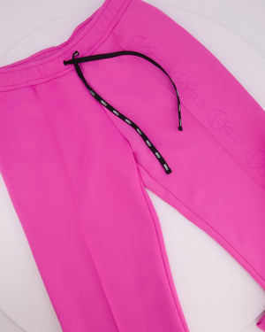 Fendi Pink Jacket and Sweatpants Sports Set with Embroidered Logo Detail Size IT 38/40 (UK 6/8)