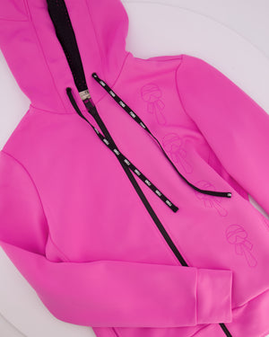 Fendi Pink Jacket and Sweatpants Sports Set with Embroidered Logo Detail Size IT 38/40 (UK 6/8)
