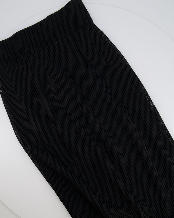 Dolce & Gabbana Black Mesh Pencil Midi Skirt Size IT 40 (UK 8)