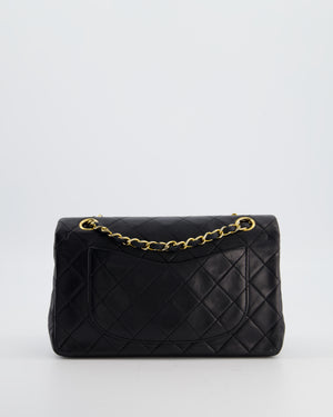 Chanel Black Vintage Small Double Flap Bag in Lambskin Leather with 24K Gold Hardware