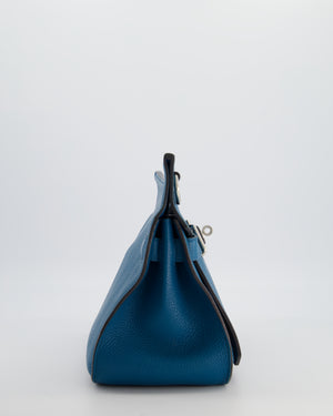 Hermès Jypsiere 31 Bag in Bleu Izmir Taurillon Clemence Leather with Palladium Hardware