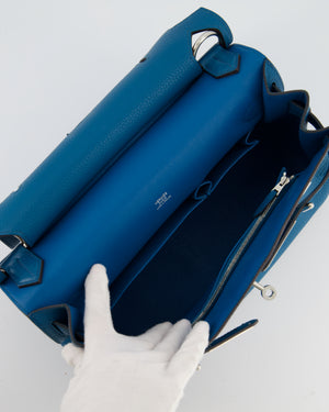 Hermès Jypsiere 31 Bag in Bleu Izmir Taurillon Clemence Leather with Palladium Hardware