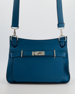 Hermès Jypsiere 31 Bag in Bleu Izmir Taurillon Clemence Leather with Palladium Hardware