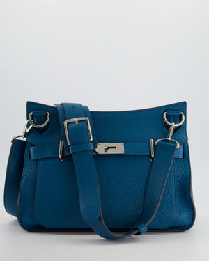Hermès Jypsiere 31 Bag in Bleu Izmir Taurillon Clemence Leather with Palladium Hardware