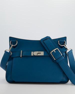 Hermès Jypsiere 31 Bag in Bleu Izmir Taurillon Clemence Leather with Palladium Hardware