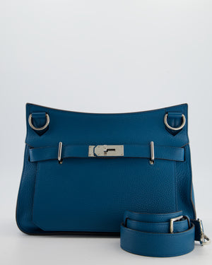 Hermès Jypsiere 31 Bag in Bleu Izmir Taurillon Clemence Leather with Palladium Hardware