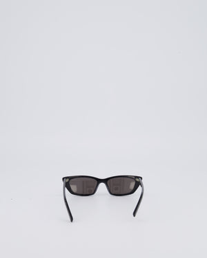 Saint Laurent Black Small Cat Eye Sunglasses with White Logo Detail