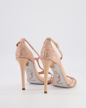 Rene Caovilla Pink Crystal Embellished Heeled Sandals EU 38.5 RRP £1,250