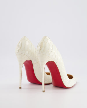 Christian Louboutin White Python Leather So Kate Pointed Toe Heeled Pumps Size EU 38.5