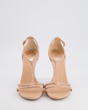 Rene Caovilla Pink Crystal Embellished Heeled Sandals EU 38.5 RRP £1,250