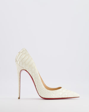 Christian Louboutin White Python Leather So Kate Pointed Toe Heeled Pumps Size EU 38.5