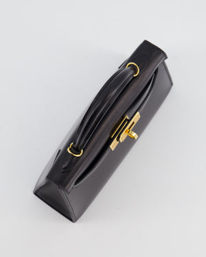 *SUPER RARE* Hermès Mini Kelly II 20 Bag in Noir Box Leather with Gold Hardware