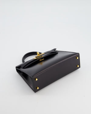 *SUPER RARE* Hermès Mini Kelly II 20 Bag in Noir Box Leather with Gold Hardware