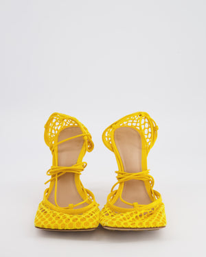 Bottega Veneta Yellow Lace Up Leather and Fishnet Heels Size EU 38 RRP £890