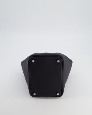 Hermès Picotin Lock 18 Eclat Bag in Caban Clemence Leather with Bleu Tie Interior Handle and Palladium Hardware