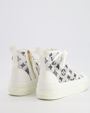Louis Vuitton White Mesh Monogram High Top Trainers Size EU 38 RRP £840