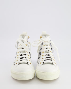 Louis Vuitton White Mesh Monogram High Top Trainers Size EU 38 RRP £840