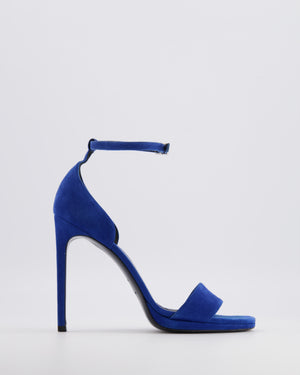 Saint Laurent Electric Blue Suede Sandal Heels Size EU 38 RRP £850