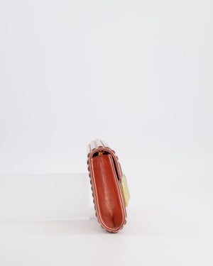 Elie Saab Bronze Pink Plexi Clutch on Chain Bag with Gold Hardware