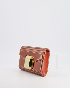 Elie Saab Bronze Pink Plexi Clutch on Chain Bag with Gold Hardware