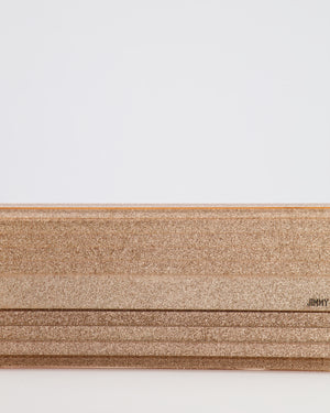 Jimmy Choo Rose Fine Glitter Acrylic Clutch Bag with Gold Chain RRP £650