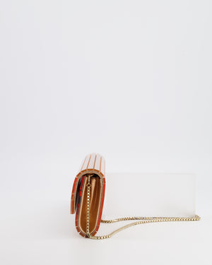 Jimmy Choo Rose Fine Glitter Acrylic Clutch Bag with Gold Chain RRP £650