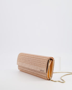 Jimmy Choo Rose Fine Glitter Acrylic Clutch Bag with Gold Chain RRP £650