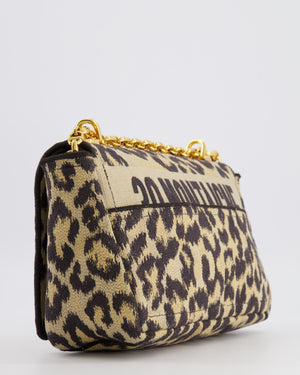 Christian Dior Brown and Black Leopard Print Canvas 30 Montaigne Caro Bag with Gold Hardware RRP £3,400