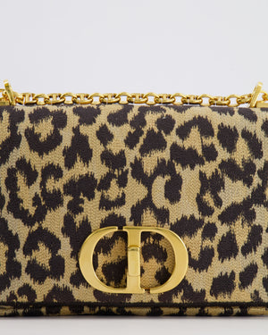 Christian Dior Brown and Black Leopard Print Canvas 30 Montaigne Caro Bag with Gold Hardware RRP £3,400