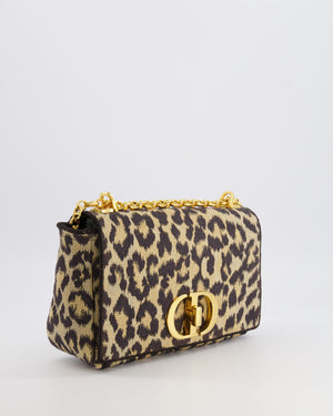 Christian Dior Brown and Black Leopard Print Canvas 30 Montaigne Caro Bag with Gold Hardware RRP £3,400