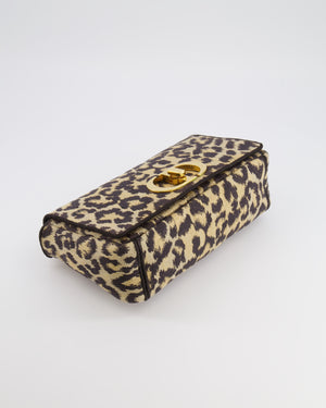 Christian Dior Brown and Black Leopard Print Canvas 30 Montaigne Caro Bag with Gold Hardware RRP £3,400