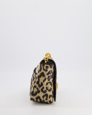 Christian Dior Brown and Black Leopard Print Canvas 30 Montaigne Caro Bag with Gold Hardware RRP £3,400