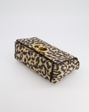 Christian Dior Brown and Black Leopard Print Canvas 30 Montaigne Caro Bag with Gold Hardware RRP £3,400