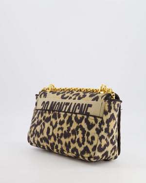 Christian Dior Brown and Black Leopard Print Canvas 30 Montaigne Caro Bag with Gold Hardware RRP £3,400