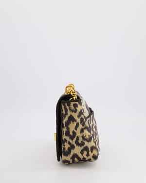 Christian Dior Brown and Black Leopard Print Canvas 30 Montaigne Caro Bag with Gold Hardware RRP £3,400